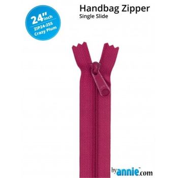 By Annie 24" Handbag Zipper Single Slide Crazy Plum Zip