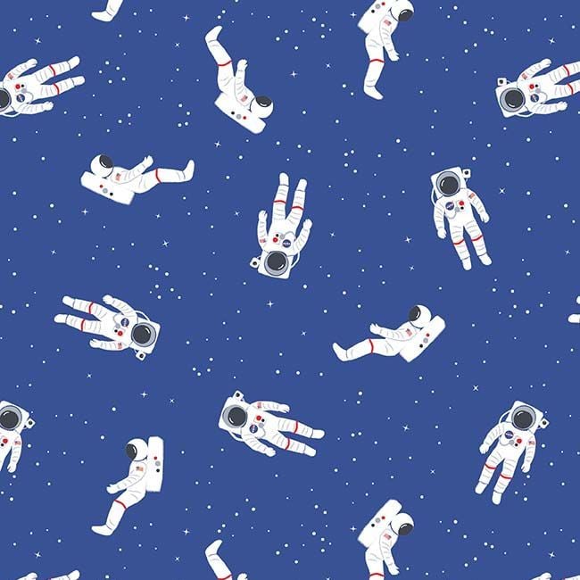 Out of this World with NASA Astronauts Blue Space Stars Astronaut Cotton Fa