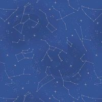 Out of this World with NASA Constellations Blue Metallic Silver Space Stars Constellation Cotton Fabric per half metre