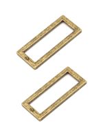 By Annie 1.5in Flat Rectangle Ring Antique Brass - 2 Pack