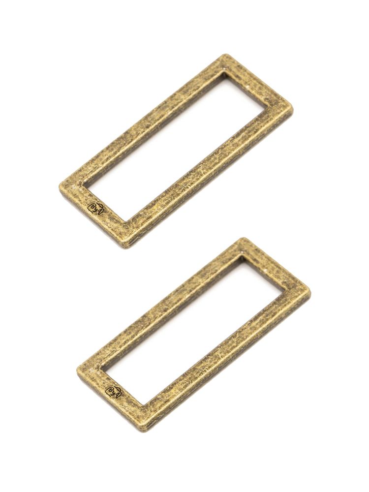 By Annie 1.5in Flat Rectangle Ring Brass - 2 Pack