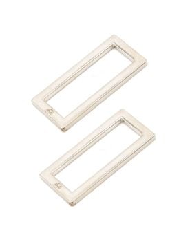 By Annie 1.5in Flat Rectangle Ring Nickel - 2 Pack