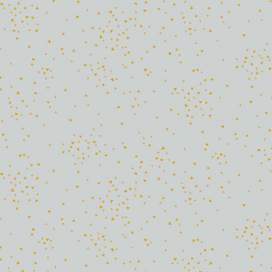 Rainbow Shimmer Moon Star Confetti Twinkle Metallic Gold Blender Cotton Fab