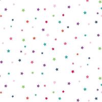Daydream Stars Rainbow White Star Geometric Cotton Fabric