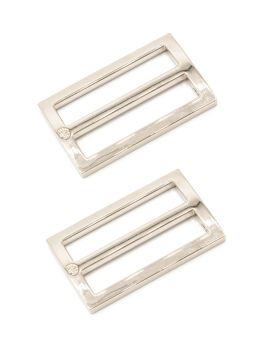 By Annie 1.5in Flat Rectangle Widemouth Slider Nickel - 2 Pack