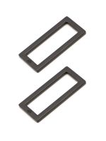 By Annie 1.5in Flat Rectangle Ring Black - 2 Pack