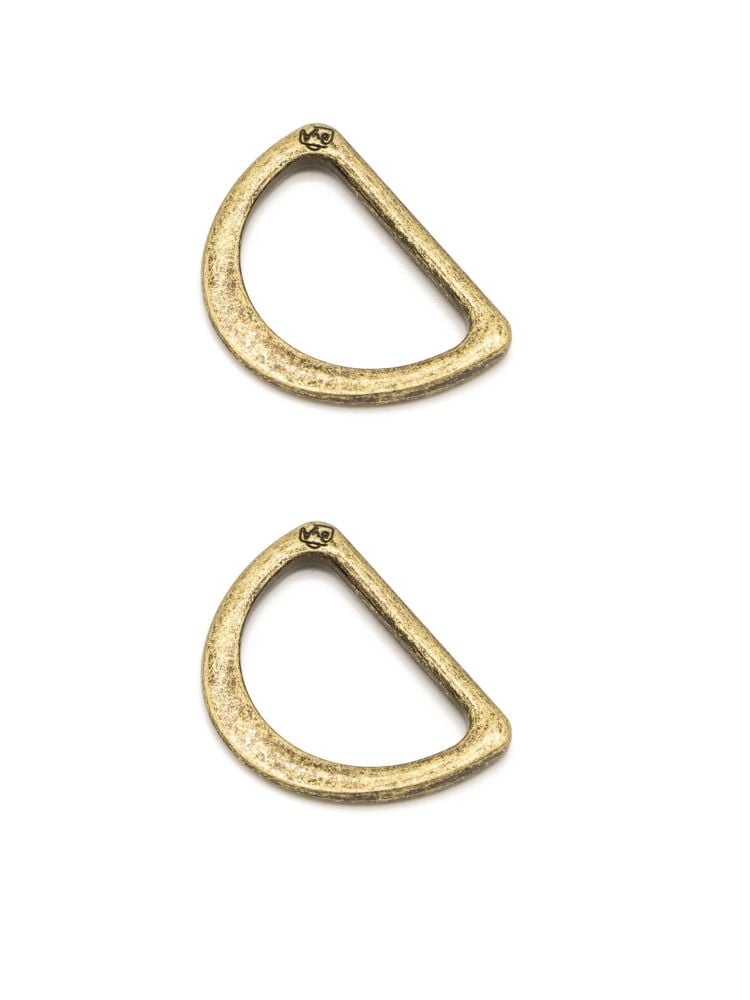 By Annie 1 in Flat D-Ring Antique Brass - 2 Pack