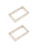 By Annie 1 inch Flat Rectangle Ring Nickel - 2 Pack