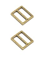 By Annie 1 inch Flat Rectangle Widemouth Slider Antique Brass - 2 Pack