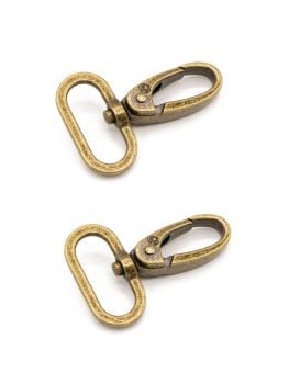 By Annie 1 inch Swivel Snap Hook Antique Brass - 2 Pack