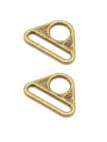 By Annie 1.5in Flat Triangle Ring Antique Brass - 2 Pack