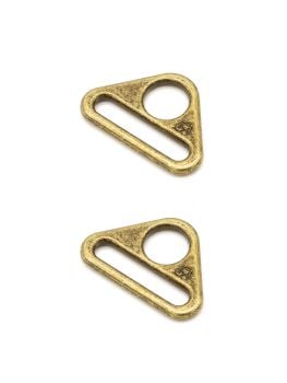By Annie 1 inch Flat Triangle Ring Antique Brass - 2 Pack