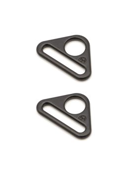By Annie 1 inch Flat Triangle Ring Black - 2 Pack