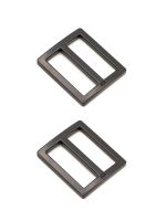 By Annie 1 inch Flat Rectangle Widemouth Slider Black - 2 Pack