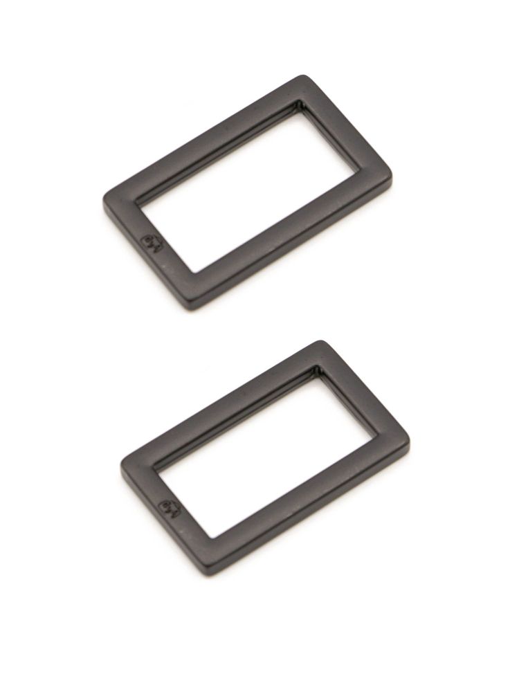 By Annie 1 inch Flat Rectangle Ring Black - 2 Pack