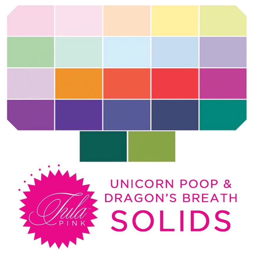 PRE-ORDER Tula Pink Mythical Dragon's Breath and Unicorn Poop Solids Rainb