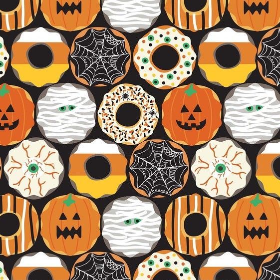 Boolicious Creepy Crullers Donut Halloween Maude Asbury Cotton Fabric