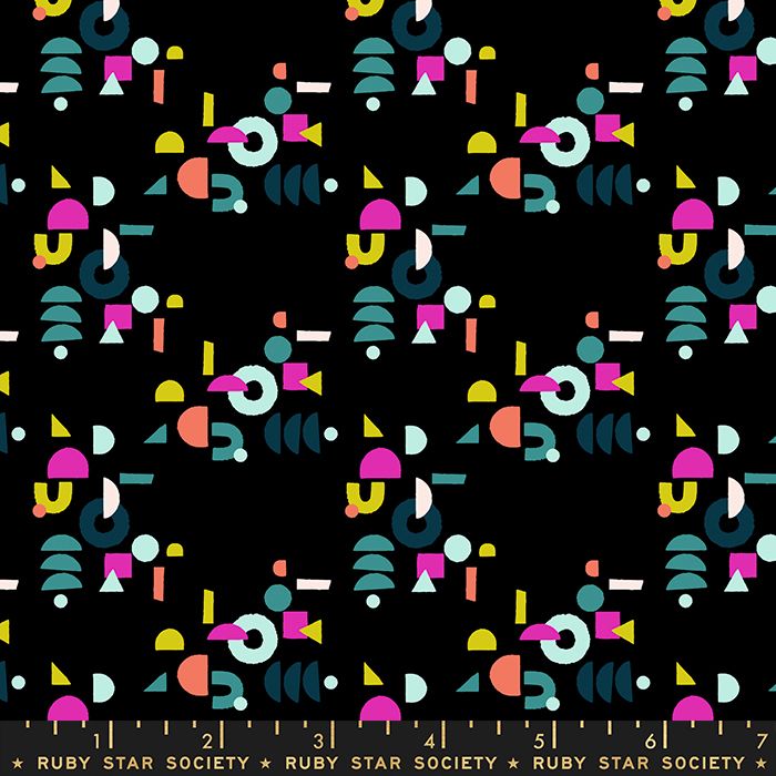 Adorn Puzzling Geometric Black Ruby Star Society Rashida Coleman-Hale Cotto