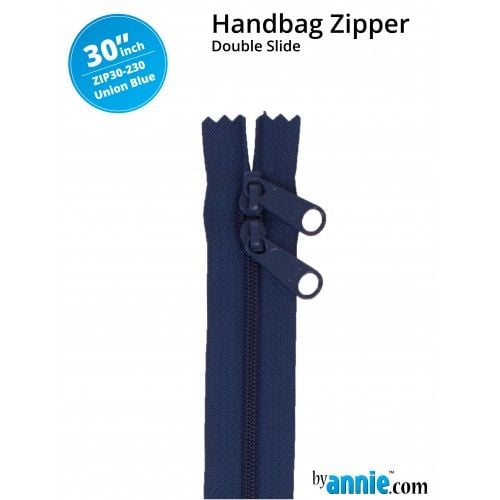 By Annie 30" Handbag Zipper Double Slide Union Blue Zip