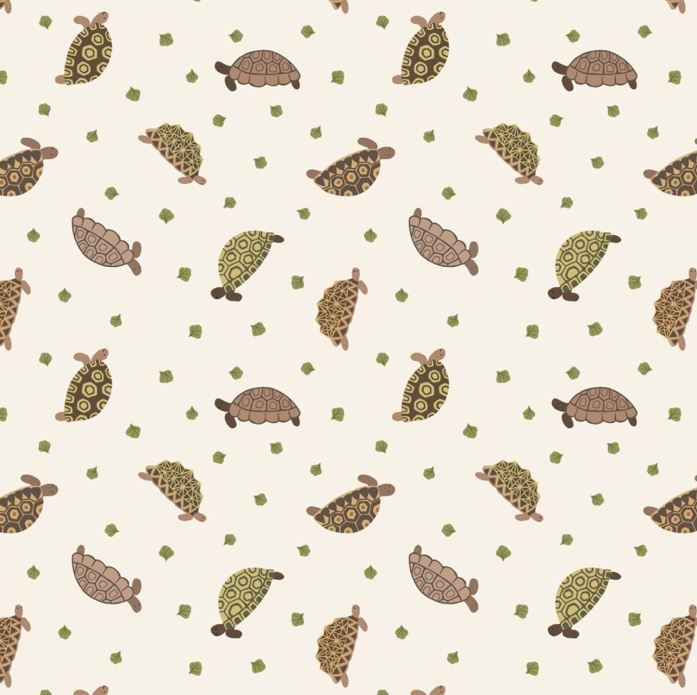 Small Things Pets Tortoises on Cream Lewis and Irene Cotton Fabric SM31.1