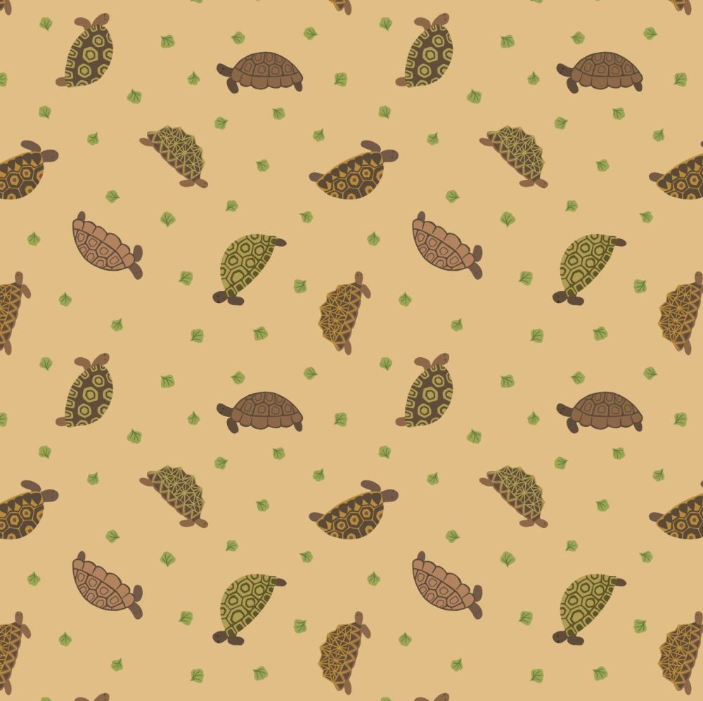 Small Things Pets Tortoises on Sand Lewis and Irene Cotton Fabric SM31.3