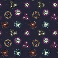 Small Things Glow Fireworks on Black Glow in the Dark GID Lewis and Irene Cotton Fabric SM41.3
