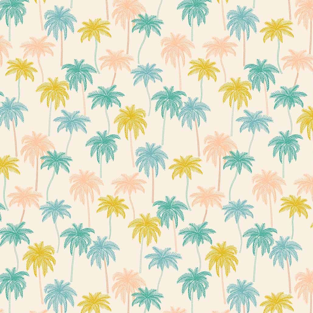 Figo Oasis Palm Tree Tropical Island Cotton Fabric 90229-11