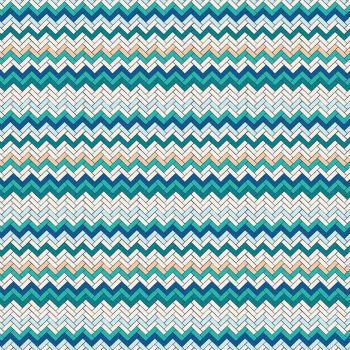 DESTASH 1.12m Figo Oasis Zig Zag Herringbone Tiles Cotton Fabric 90230-11