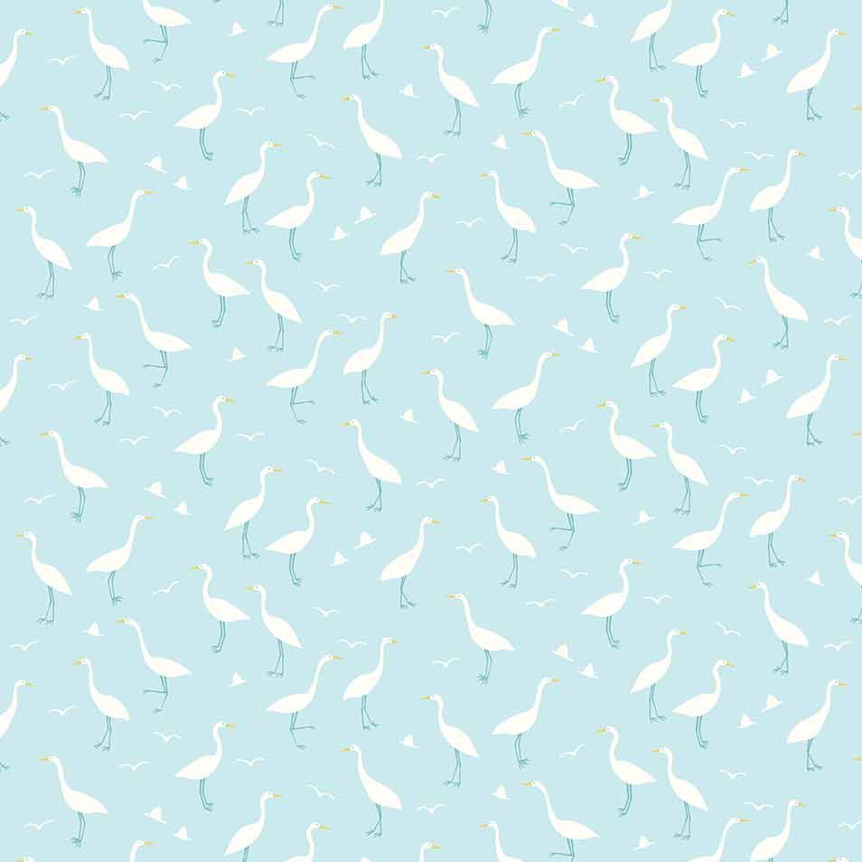 Figo Oasis Egrets Wading Egrets Cotton Fabric 90227-40