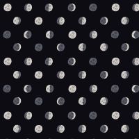 Figo Celestial Moon Phases Black Full Moon Total Eclipse Cotton Fabric 90220-99