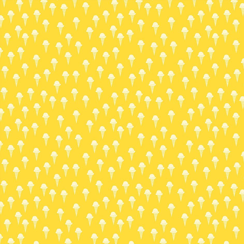 Squeeze Ice Cream Cones in Summer Yellow Cotton Fabric 90301-52