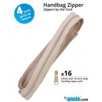 By Annie Zippers By The Yard 4 Yard Pack - Natural plus 16 Matching Pulls Handbag Zipper Zip