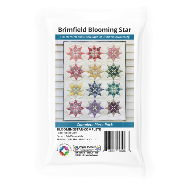 Brimfield Blooming Star EPP English Paper Piecing Pattern and Paper Pieces