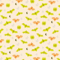 Bring Your Own Boos Bat Attack Trick or Treat Metallic Bats Halloween Spooky Cotton Fabric