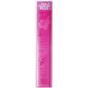 Add-A-Quarter Plus Pink 12" Ruler Add A Quarter For Foundation Paper Piecing by CM Designs