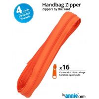 By Annie Zippers By The Yard 4 Yard Pack - Pumpkin plus 16 Matching Pulls Handbag Zipper Zip