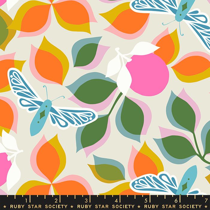 Stay Gold New Leaf Shell Botanical Ruby Star Society Melody Miller Cotton F