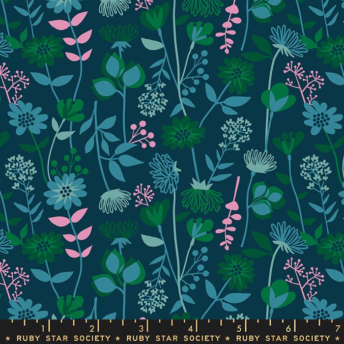 Stay Gold Meadow Peacock Floral Daisy Flower Ruby Star Society Melody Mille