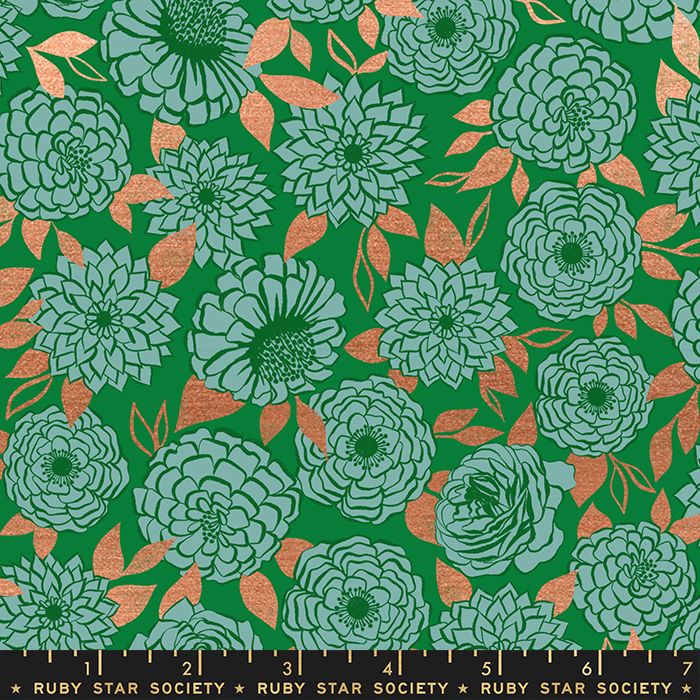 Stay Gold Sparkle Evergreen Metallic Copper Floral Flower Ruby Star Society