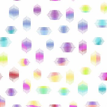 Beguiled Highline White Libs Elliott Geometric Rainbow Ombre Cotton Fabric 9754 L