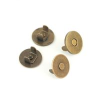 Sallie Tomato 3/4" Magnetic Snaps Hardware Antique Brass for Bag and Purse Making - Set of 2