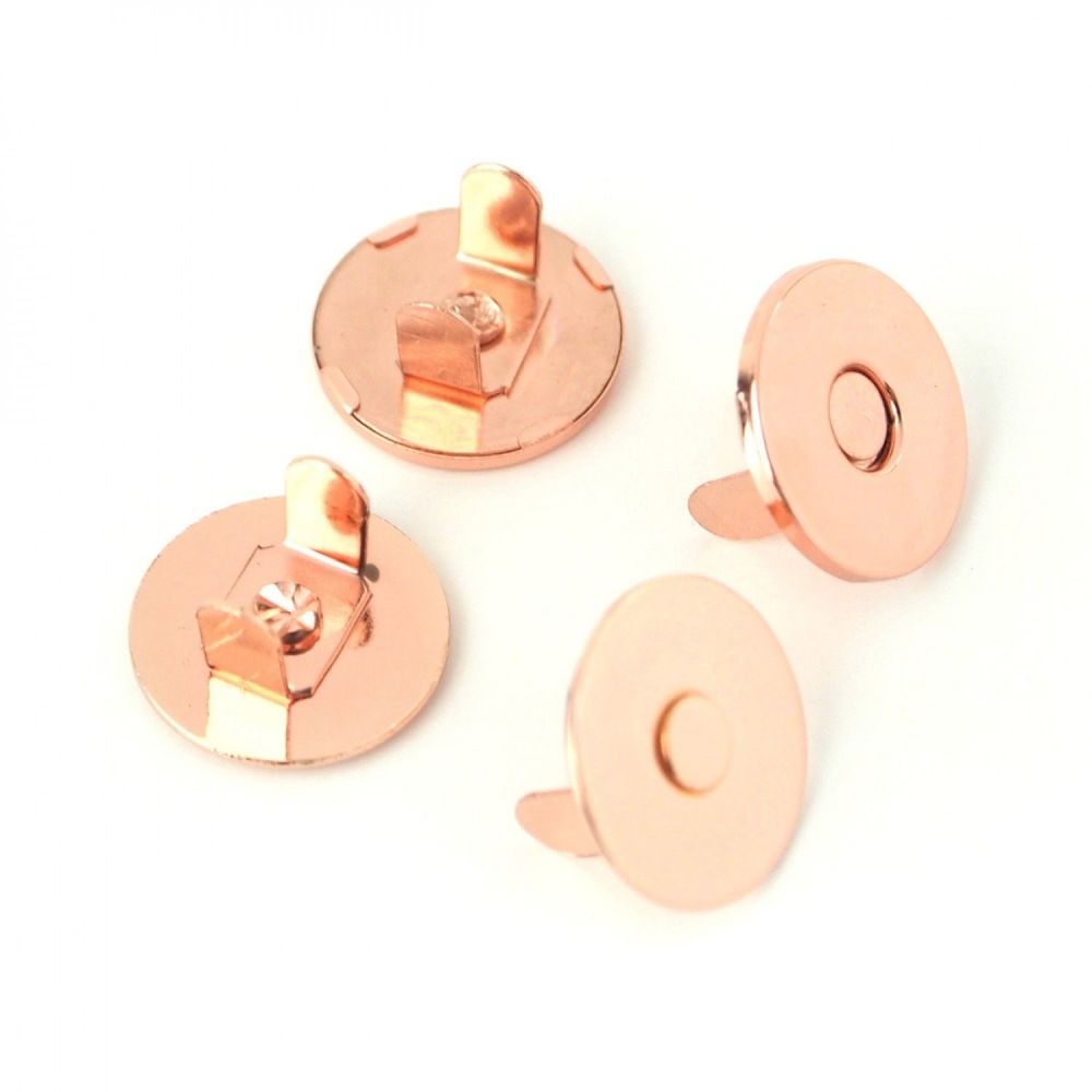Sallie Tomato 3/4" Magnetic Snaps Hardware Rose Gold for Bag and Purse Making - Set of 2