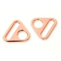 Sallie Tomato 1" Triangle Rings Hardware Rose Gold for Bag and Purse Making - Set of 2