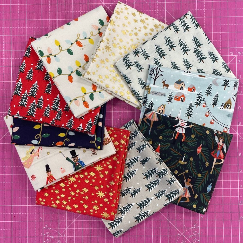 Rifle Paper Co. Holiday Classics Christmas Festive 10 Fat Quarter Bundle Co