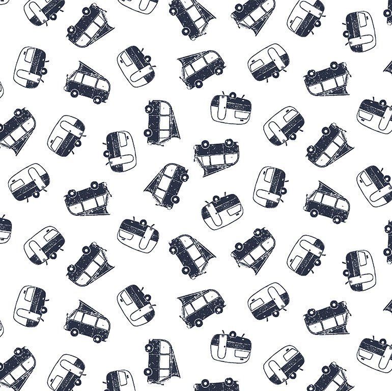 Chop It Like It's Hot Campers Campervan Camping Dear Stella Cotton Fabric