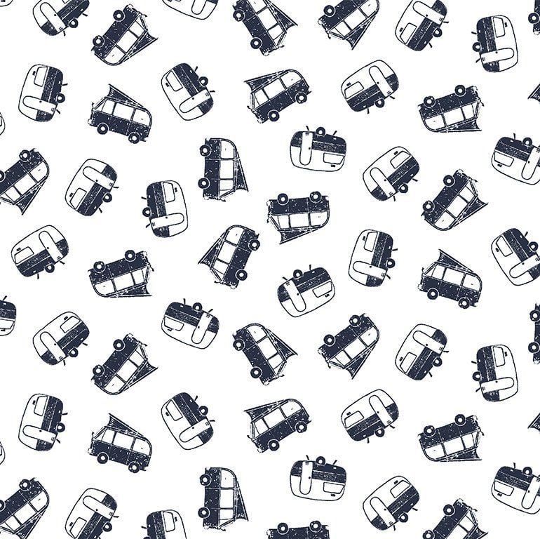 Chop It Like It's Hot Campers Campervan Camping Dear Stella Cotton Fabric
