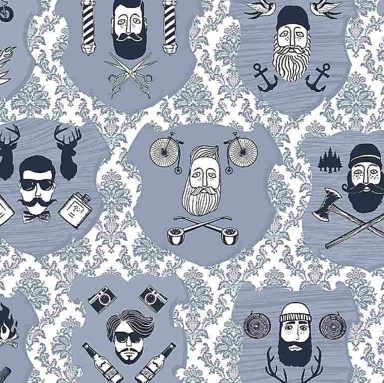 Chop It Like It's Hot Chop It Like It Is Hot Beards and Mustaches Hipster Dear Stella Cotton Fabric