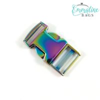 Side Release Buckle 3/4" Hardware Rainbow Iridescent by Emmaline Bags for Bag and Purse Making 