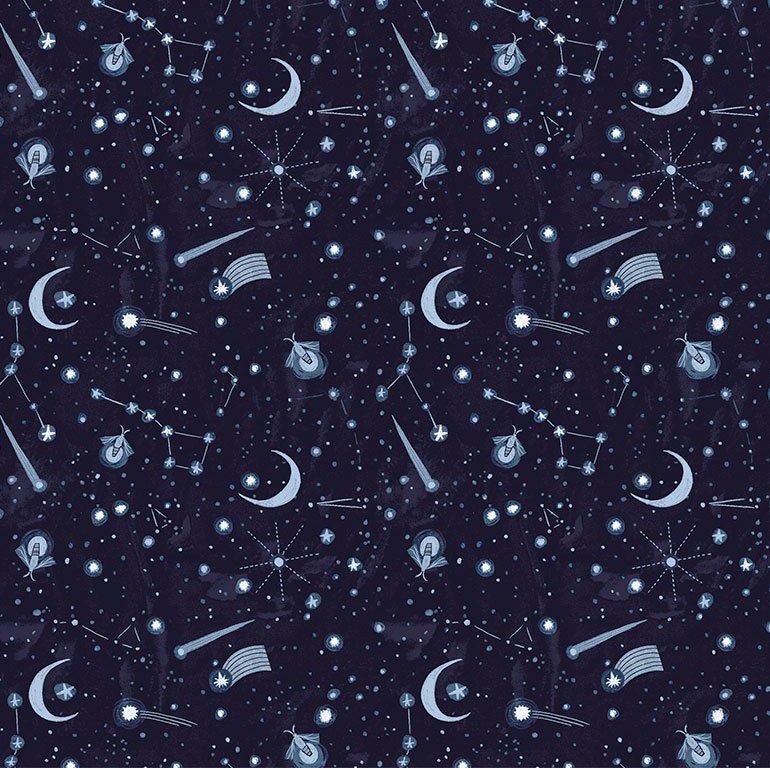 Lantern Light by Rae Ritchie Night Sky Shooting Stars Crescent Moons Conste