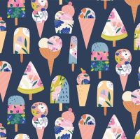 What's The Scoop? What's The Scoop Ice Cream Cones Popsicle Ice Lolly Icecreams Dear Stella Cotton Fabric